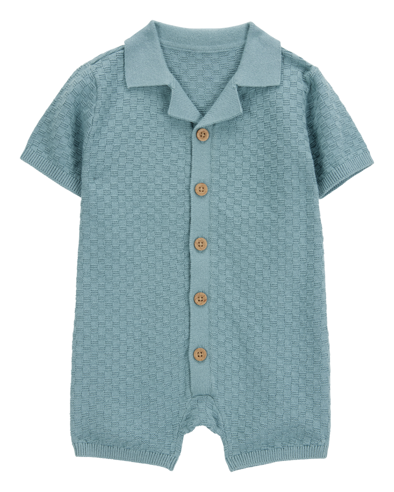 Baby Button-Front Sweater Romper, image 1 of 4 slides