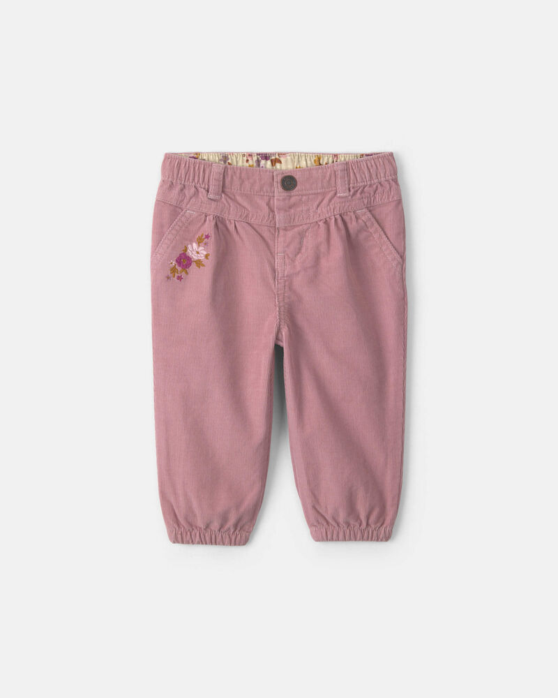 Baby Girl Floral Corduroy Baggy Pants - Purple, image 1 of 4 slides