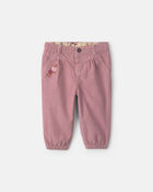 Baby Girl Floral Corduroy Baggy Pants - Purple, image 1 of 4 slides