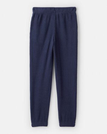 Girls Waffle Knit Joggers - Navy, 
