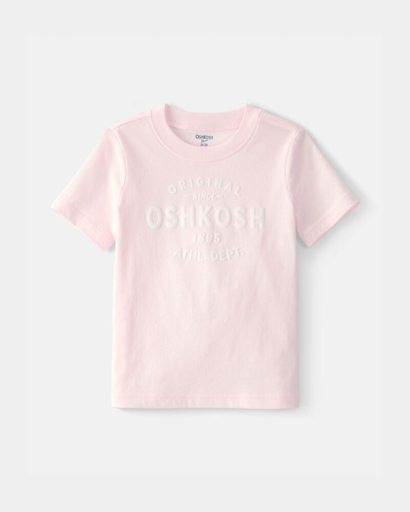 Tout-petit fille - T-shirt &agrave; manches courtes &agrave; imprim&eacute; logo OskKosh - Rose, image 1 sur 3 diapositives