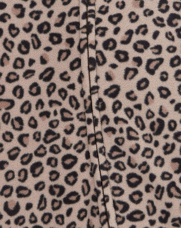 Baby Girl Leopard Print Loose Fit Long-Sleeve 2-Way Zip Sleeper - Brown, 