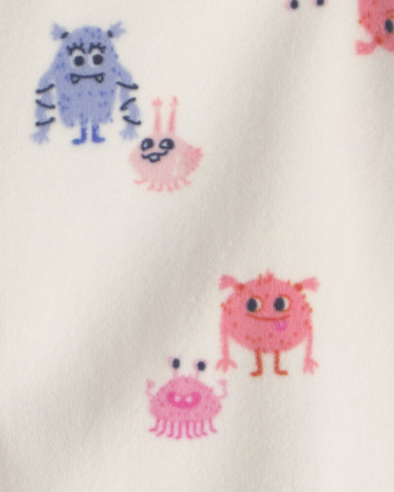 Toddler Girl 1-Piece Monster DreamPlush Snug Fit Pyjama - Cream, image 3 of 4 slides
