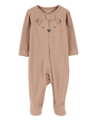 Baby Bear 2-Way Zip Ribbed Sleeper pyjamas, image 1 of 3 slides