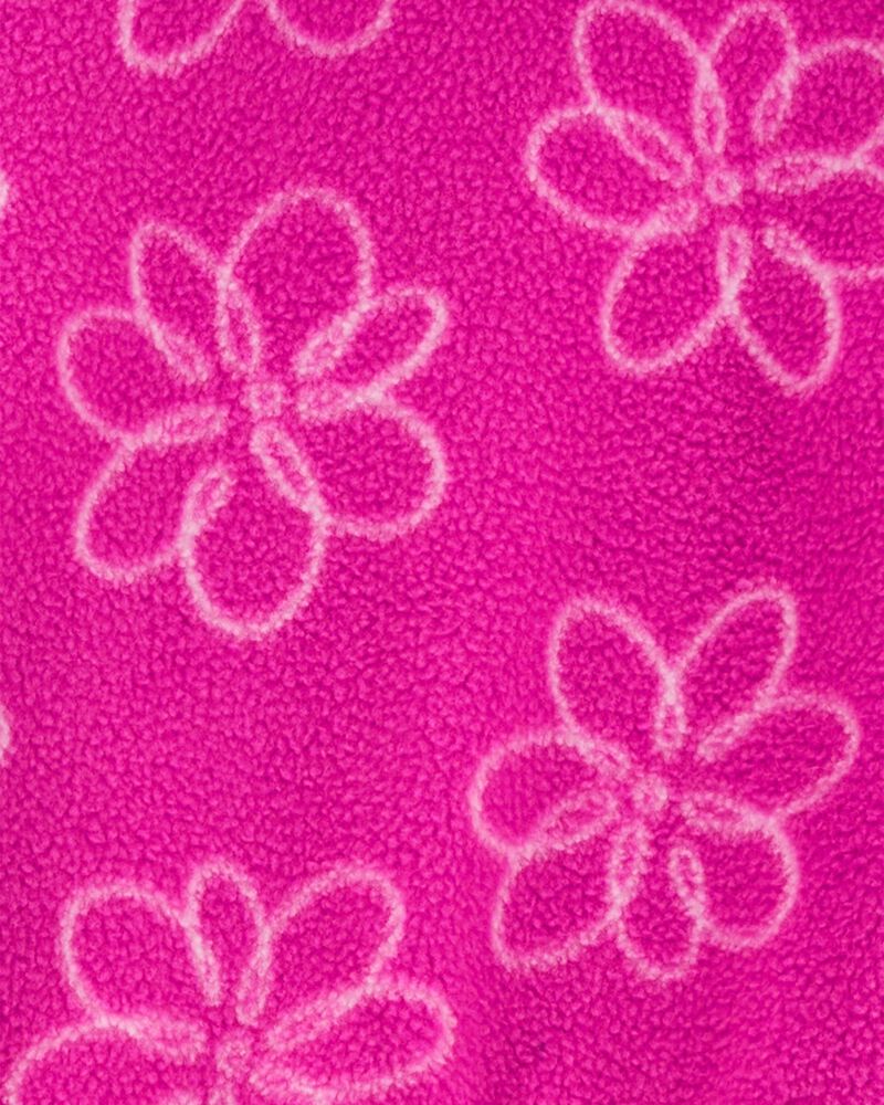 Kid 2-Piece Pink Floral Fleece Pullover Set, image 2 of 3 slides