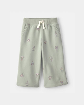 Baby Girl Floral Active Pants - Green, 