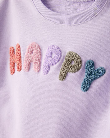 Tout-petit fille - Chandail à enfiler en jersey bouclette à manches longues Happy – Mauve, 