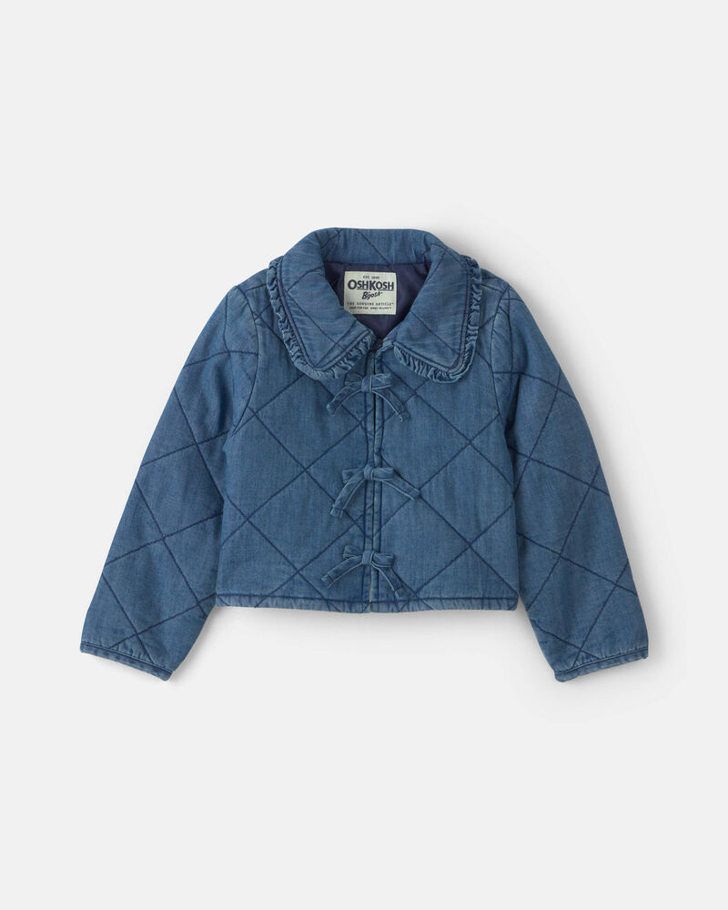 Veste matelass&eacute;e en denim pour tout-petite &ndash; d&eacute;lavage moyen, image 1 of 3 slides