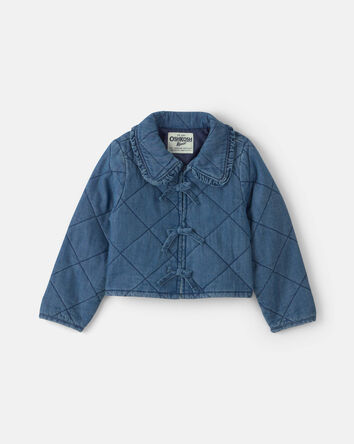 Veste matelass&eacute;e en denim pour tout-petite &ndash; d&eacute;lavage moyen, 