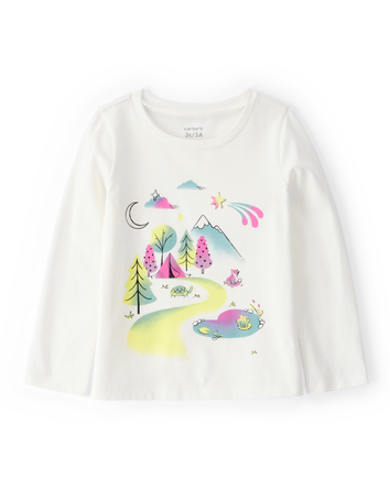 Toddler Mountain Scene Cotton Blend Graphic Tee, 