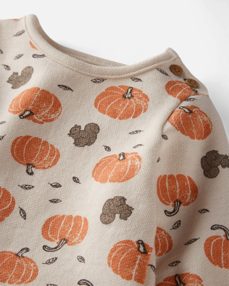 Baby 2-Piece Organic Cotton Set in Harvest Pumpkins Print, image 3 of 6 slides