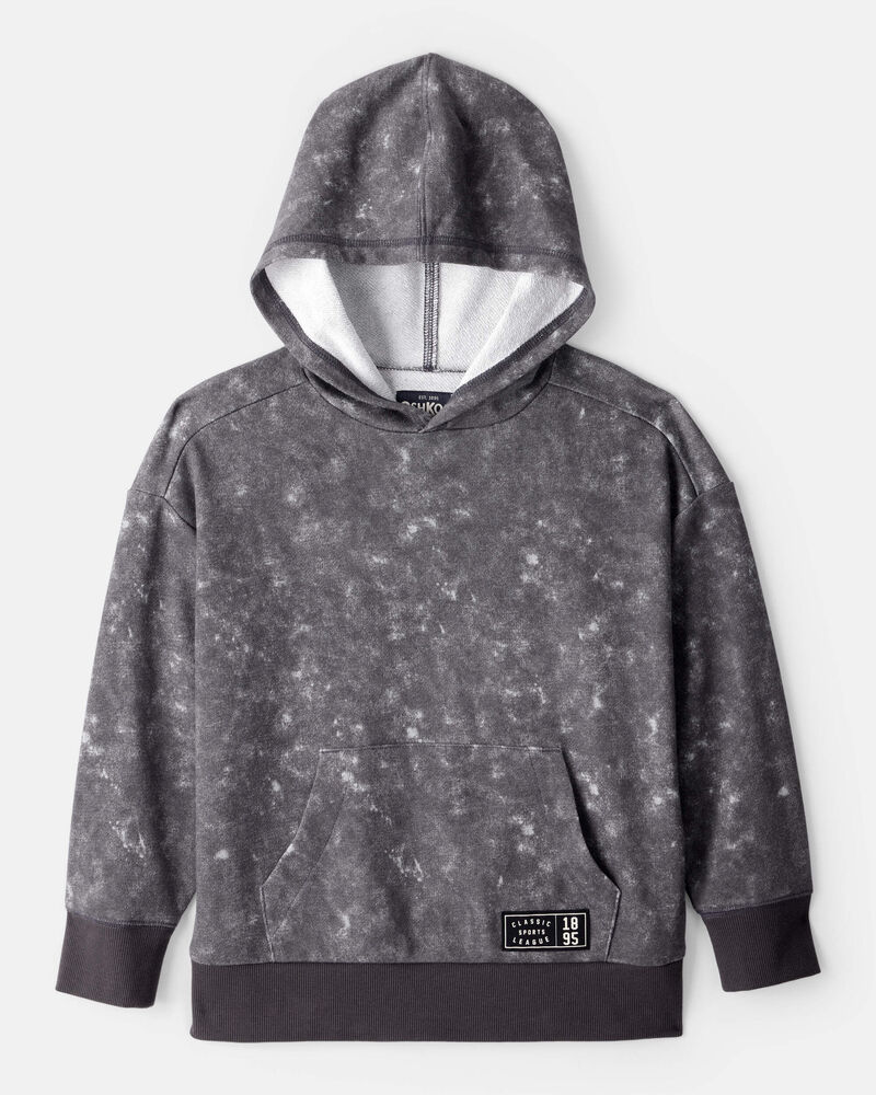 Boys French Terry Acid Wash Hoodie - Grey test 4, image 1 of 3 slides