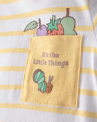 Tout-petit - T-shirt &agrave; rayures avec poche La chenille qui fait des trous - Jaune/Blanc, image 2 sur 3 diapositives
