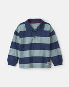 Toddler Boy Striped Long-Sleeve Henley T-Shirt - Navy Blue, image 1 of 6 slides
