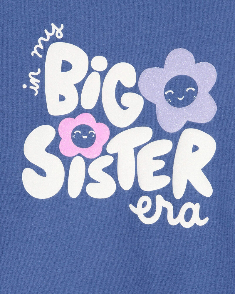 Girls Big Sister Short-Sleeve Graphic Tee - Blue, image 2 of 3 slides