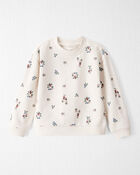 Toddler Girl Organic Cotton French Terry Sweatshirt in Berry Blossom Print, image 1 of 4 slides