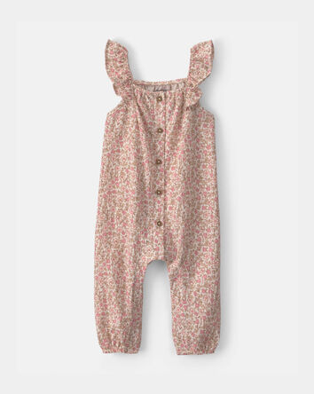 Baby Girl Floral Jumpsuit - Pink, 