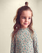 Girls Floral Long-Sleeve Mockneck Top, image 3 of 4 slides