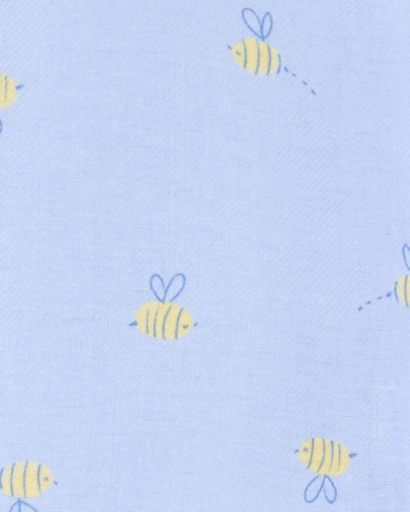 Enfant en bas âge Pyjama 2 pièces décontracté imprimé d’abeille - Bleu, image 2 sur 3 diapositives