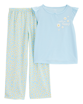 Kid 2-Piece Daisy Loose Fit Pyjamas - Blue, 