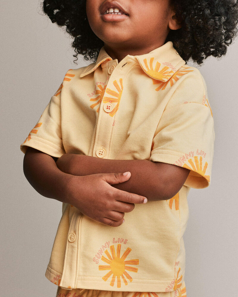 Tout-petit gar&ccedil;on - Chemise boutonn&eacute;e &agrave; manches courtes &agrave; imprim&eacute; Rayon de soleil - Jaune, image 4 sur 6 diapositives