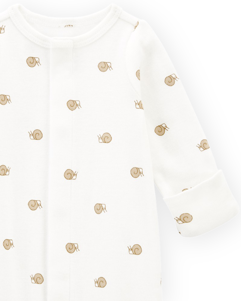Baby Preemie Snail Cotton Sleeper Gown, image 3 of 6 slides