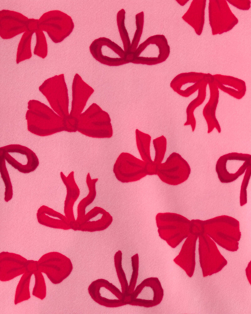 Girls 2-Piece Bows DreamPlush Snug Fit Pyjama Set - Pink, image 4 of 5 slides