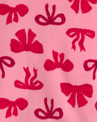 Girls 2-Piece Bows DreamPlush Snug Fit Pyjama Set - Pink, image 4 of 5 slides