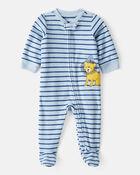 Baby Boy Lion Print Loose Fit Sleeper - Blue, image 1 of 4 slides