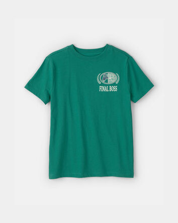 Gar&ccedil;ons - T-shirt sport &agrave; imprim&eacute; &laquo;Final Boss&raquo; - Vert, 