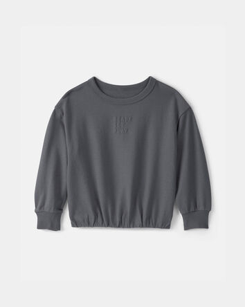 Toddler Girl 'Ready Set Play' French Terry Pullover Sweatshirt - Grey, 