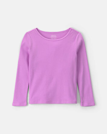 Filles - Haut manches longues en tissu c&ocirc;tel&eacute; &ndash; Mauve, 