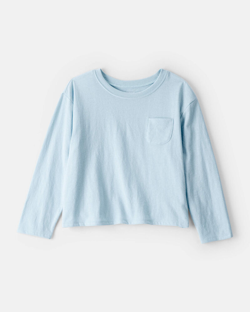 Filles - T-shirt &agrave; poche - Bleu, image 1 sur 2 diapositives