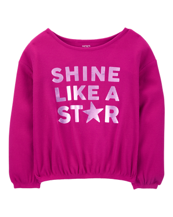 Jeune Haut isotherme métallisé imprimé Shine Like A Star, 