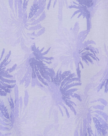 Kid Tropical Print Ribbed Tank Top - Blue, 