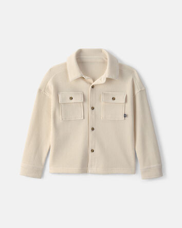 Toddler Boy Thermal Long-Sleeve Button-Down Shirt - Cream, 