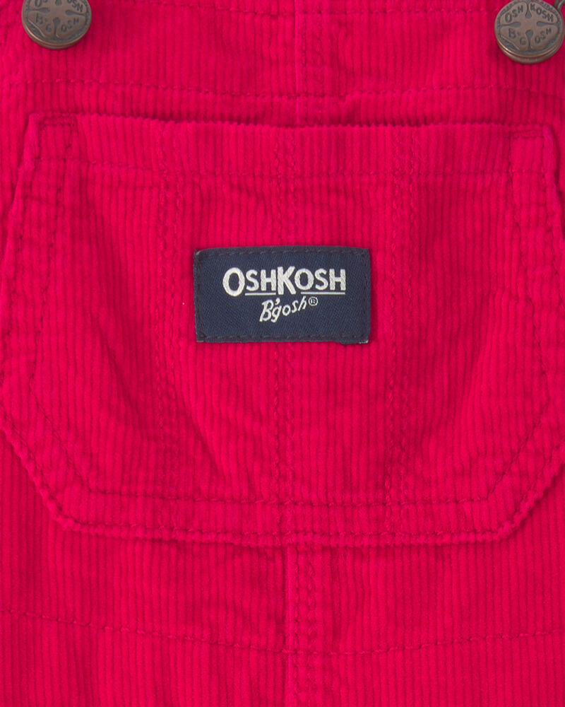 Baby Girl Corduroy Overalls - Red, image 3 of 4 slides