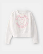Girls 'More Amour' French Terry Pullover Sweatshirt - Ivory, image 1 of 4 slides