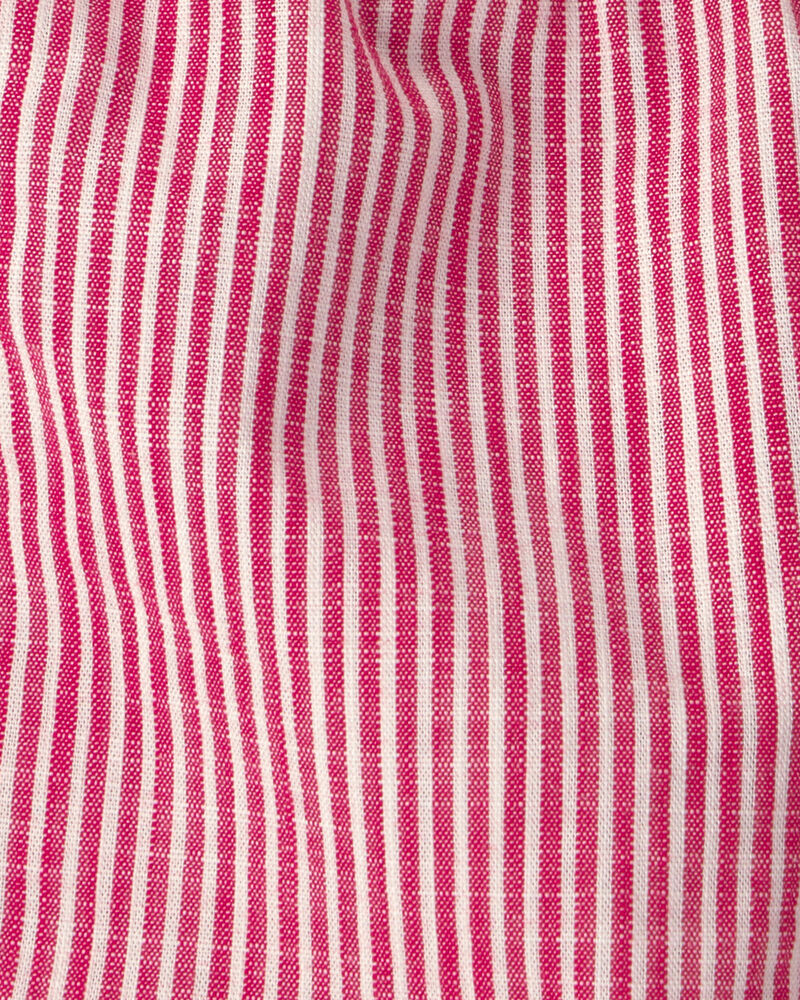 Toddler Boy Hickory Stripe Shorts - Red/Ivory, image 4 of 5 slides