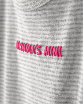 Baby Girl Momma's Mini' Short-Sleeve Romper - Grey, 