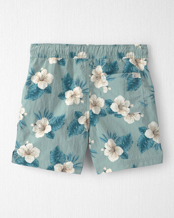 Boys Recycled Swim Trunks in Blue Hibiscus, 