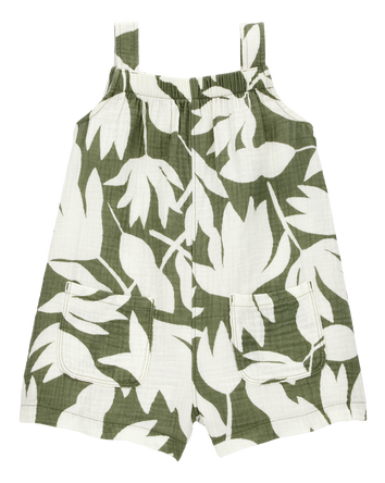 Baby Tropical Floral Sleeveless Romper - Floral, 