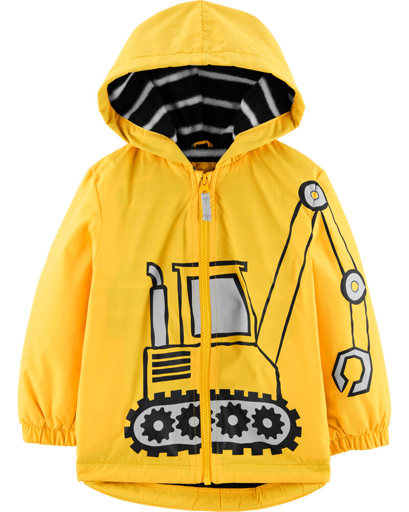 Construction Truck FleeceLined Rain Jacket