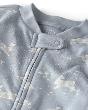 B&eacute;b&eacute; - Grenouill&egrave;re en coton biologique, lapins bleues, 