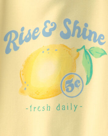 Girls Lemon 100% Cotton Snug Fit 4-Piece Pyjama Set - Blue/Yellow, 