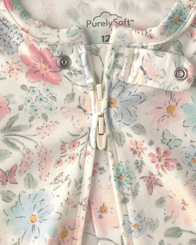 B&eacute;b&eacute; fille - Emballage 2 pyjamas une pi&egrave;ce PurelySoft &agrave; motif Jardin de papillons, image 2 sur 5 diapositives