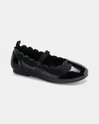 Toddler Girl Scallop Edge Shiny Dress Shoes - Black, image 1 of 6 slides