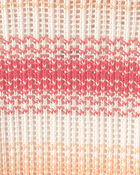 Girls Striped Sweater - Coral, image 2 of 3 slides