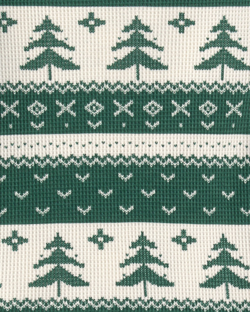 Tout-petit - Pyjama 2 pi&egrave;ces en tricot gaufr&eacute; fait avec du coton biologique &agrave; motif jacquard, image 3 sur 3 diapositives