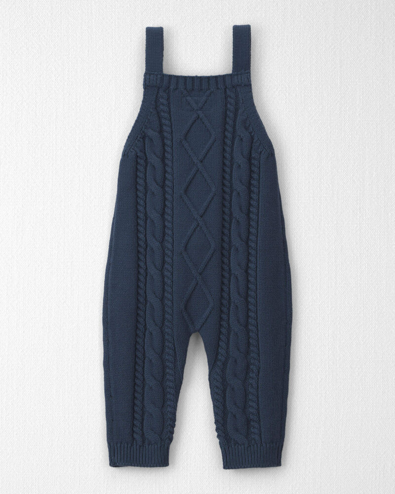 B&eacute;b&eacute; gar&ccedil;on - Salopette en coton biologique &agrave; tricot torsad&eacute;, image 2 sur 4 diapositives